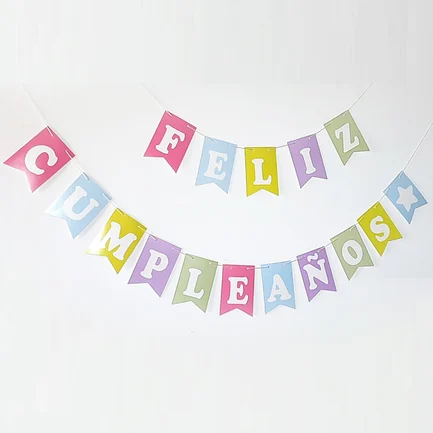 Guirnaldas de cumpleaños guirnalda feliz cumpleaños multicolor