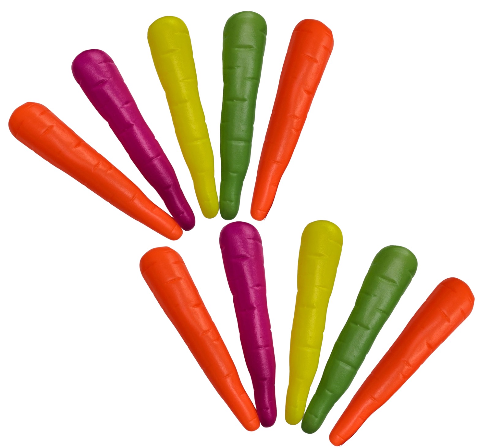Maracas Zanahoria Grande Fluo X 10 Plasticas