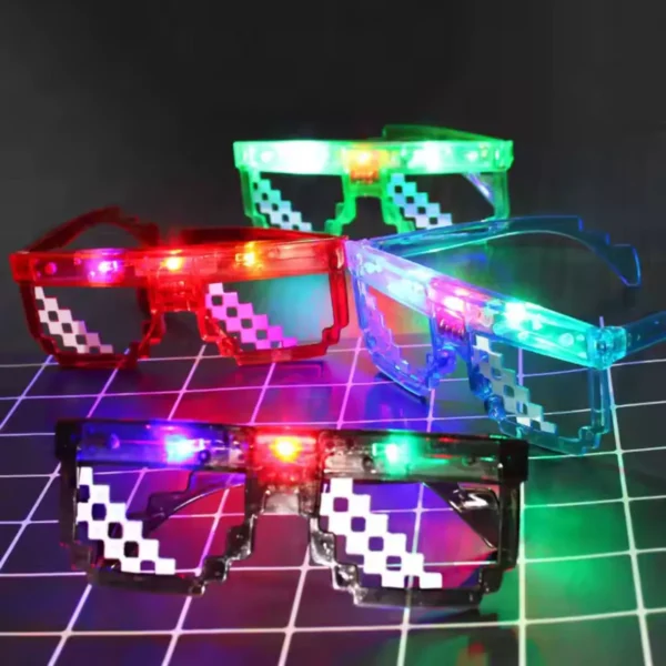 ANTEOJOS GAFAS PIXELS CON LED x 12 - Imagen 3